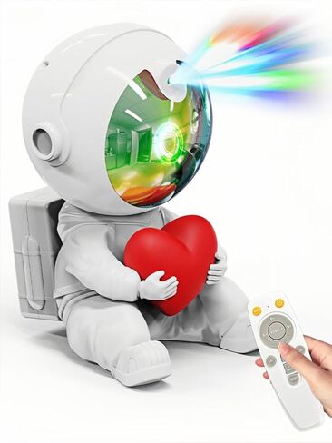 Northern Lights Aurora Projector Galaxy Night Light, Astronaut Star Projector with Adjustable Head, Heart-Hugging Space Lamp for Kids Bedroom Ceiling Decor, Remote & Timer, Christmas & Birthday Gift in Saudi Arabia