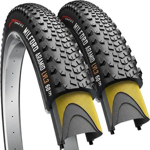 Fincci Milford Gravel 700x45c Bike Tire - Pair Lightweight Aramid 700c Tires 47-622 with 1mm Nylon Puncture Proof - Foldable 28 inch Bicycle Tyres for Gravel, Touring, Hybrid Bikes - 60 TPI in Saudi Arabia