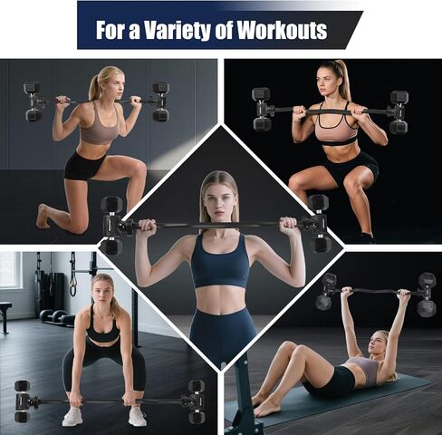 Dumbbell to Barbell Converter Bar, EZ Curl Barbell Adapter with 200LB Capacity, Adjustable Weight Bar for Home Fitness, Fits Standard 1-1.5 Inch Dumbbell Handles for Weight Lifting in Saudi Arabia