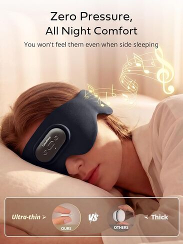 Sleep Headphones for Side Sleepers, Ultra-Thin Adjustable Stereo Speakers, Sleep Mask with Bluetooth 5.4, 64H Playtime, for Sleeping, Travel & Meditation, Unique Gifts for Men Women in Saudi Arabia