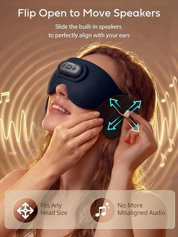 Sleep Headphones for Side Sleepers, Ultra-Thin Adjustable Stereo Speakers, Sleep Mask with Bluetooth 5.4, 64H Playtime, for Sleeping, Travel & Meditation, Unique Gifts for Men Women in Saudi Arabia