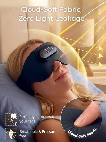 Sleep Headphones for Side Sleepers, Ultra-Thin Adjustable Stereo Speakers, Sleep Mask with Bluetooth 5.4, 64H Playtime, for Sleeping, Travel & Meditation, Unique Gifts for Men Women in Saudi Arabia