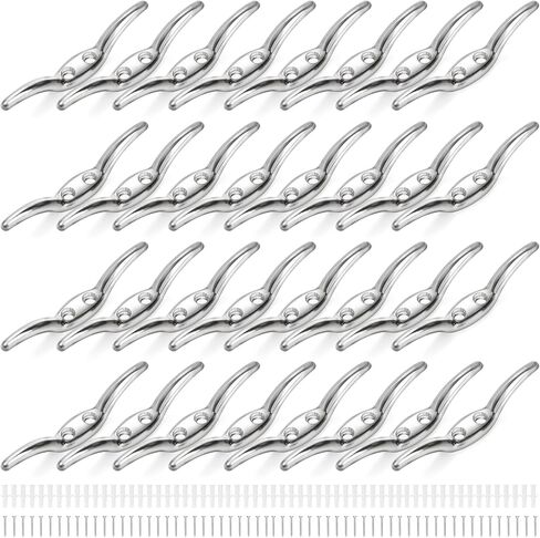 Lawei 30 PCS Blind Cord Cleat Safety Rope Cleats, Zinc Alloy Blind Cord Holder, Metal Rope Cleat Winders Blind Accessories Hook with Screws for Home Office Window Curtains Boats Tarpaulins Awnings in Saudi Arabia