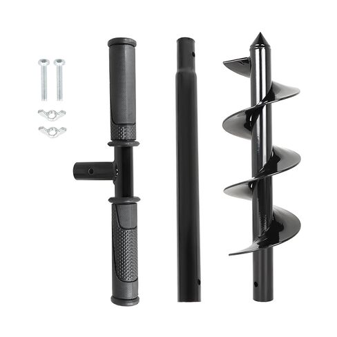 kimllier Hand Operated T Shaped Auger Spiral Drill Bit 4 x 24 Inch Hand Auger Post Hole Digger Black Fit for Planting in Saudi Arabia