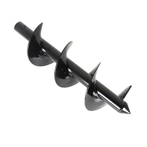 kimllier Hand Operated T Shaped Auger Spiral Drill Bit 4 x 24 Inch Hand Auger Post Hole Digger Black Fit for Planting in Saudi Arabia