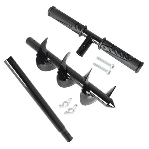 kimllier Hand Operated T Shaped Auger Spiral Drill Bit 4 x 24 Inch Hand Auger Post Hole Digger Black Fit for Planting in Saudi Arabia