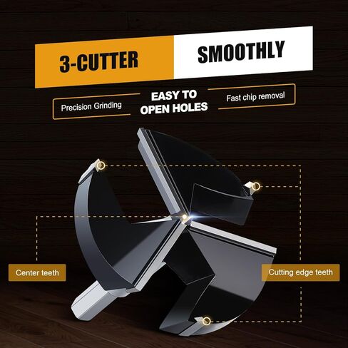2-3/4" | 70mm Forstner Drill Bit,Triple Flute Tungsten Carbide Tipped - for Hard Wood,Soft Wood Woodworking Hinge Cutter Tool Kits for Veneered Plywood Plastic in Saudi Arabia