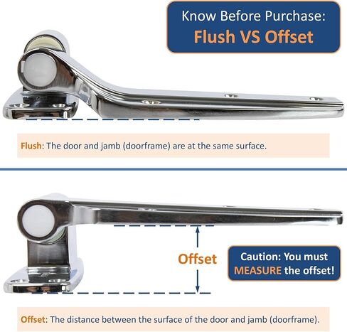 Awoco 1245-187-54 مفصلة كامة مرتفعة قابلة للعكس بلمسة نهائية من الكروم للفريزر/المبرد/الثلاجة من Kason، 1245-644-54 (متدفق) in Kuwait