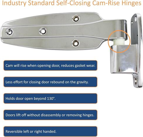 Awoco 1245-187-54 مفصلة كامة مرتفعة قابلة للعكس بلمسة نهائية من الكروم للفريزر/المبرد/الثلاجة من Kason، 1245-644-54 (متدفق) in Kuwait