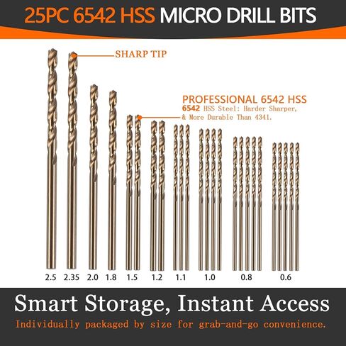 Pin Vise Hand Drill Set with 25 Micro Drill Bits (0.6-2.5mm), Precision Hobby Drill for Miniatures, Model Making, Jewelry Repair, Polymer Clay and Resin in Saudi Arabia