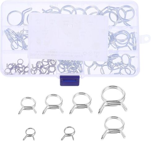 MAGICLULU 70 قطعة مشابك خرطوم زنبركية مزدوجة الأسلاك Φ6-φ18 مشابك أنبوبية صغيرة مثبتات خط الوقود للدراجات النارية وتطبيقات خرطوم الوقود in Kuwait