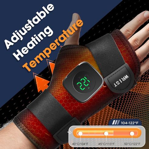 وسادة تسخين لدعامة المعصم اللاسلكية، دعامة لف اليد، لفافة معصم ساخنة لدعامة اليد للمعصم، وسادة تسخين للدعم مع 3 مستويات للحرارة لتدفئة المعصم للرجال والنساء (لليد اليمنى) in Kuwait
