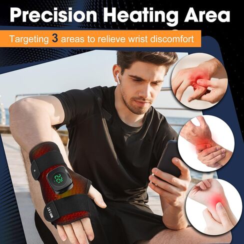 وسادة تسخين لدعامة المعصم اللاسلكية، دعامة لف اليد، لفافة معصم ساخنة لدعامة اليد للمعصم، وسادة تسخين للدعم مع 3 مستويات للحرارة لتدفئة المعصم للرجال والنساء (لليد اليمنى) in Kuwait