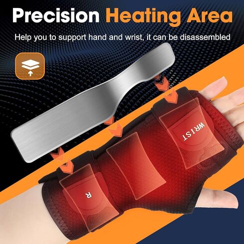 وسادة تسخين لدعامة المعصم اللاسلكية، دعامة لف اليد، لفافة معصم ساخنة لدعامة اليد للمعصم، وسادة تسخين للدعم مع 3 مستويات للحرارة لتدفئة المعصم للرجال والنساء (لليد اليمنى) in Kuwait