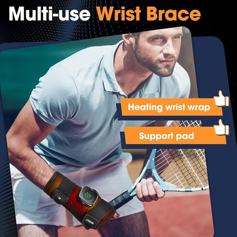 وسادة تسخين لدعامة المعصم اللاسلكية، دعامة لف اليد، لفافة معصم ساخنة لدعامة اليد للمعصم، وسادة تسخين للدعم مع 3 مستويات للحرارة لتدفئة المعصم للرجال والنساء (لليد اليمنى) in Kuwait