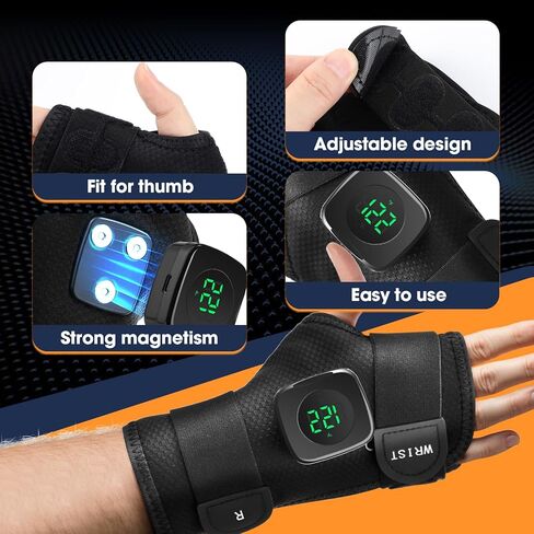 وسادة تسخين لدعامة المعصم اللاسلكية، دعامة لف اليد، لفافة معصم ساخنة لدعامة اليد للمعصم، وسادة تسخين للدعم مع 3 مستويات للحرارة لتدفئة المعصم للرجال والنساء (لليد اليمنى) in Kuwait