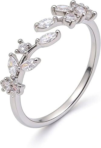 Sora Tuki Rings for Women Adjustable Leaf Ring Dainty Stackable Rings for Women Unique Purple Blue Red Green Ring for Women Trendy Jewelry in Saudi Arabia