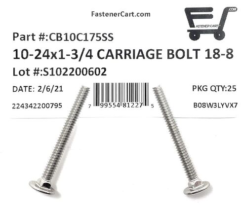 10-24x1-3/4 مسامير نقل ستانلس ستيل 18-8 (25 قطعة) in Kuwait