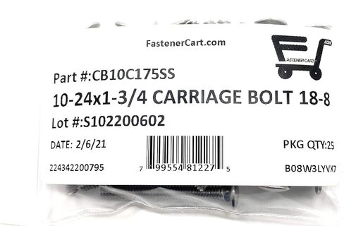 10-24x1-3/4 مسامير نقل ستانلس ستيل 18-8 (25 قطعة) in Kuwait