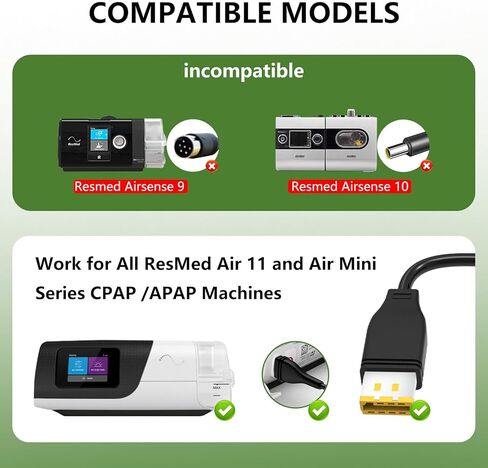محول شاحن سيارة 12 فولت - 24 فولت تيار مستمر لأجهزة ResMed AirSense 11 لوازم CPAP، سلك محول طاقة بديل لـ AirSense 11 AutoSet/Elite، AirMini & Air11 39205 E1399، مصدر طاقة السيارة 65 وات CPAP in Kuwait