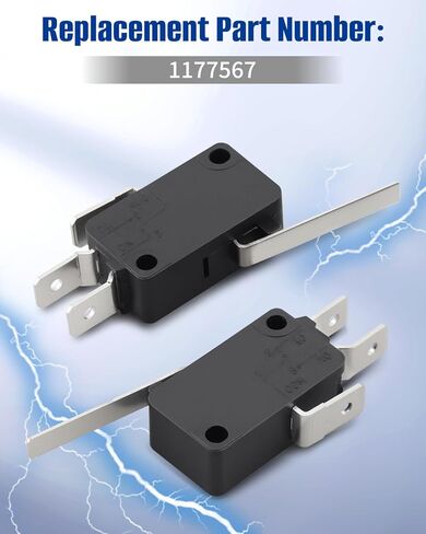 1177567 مفتاح باب الفرن مناسب لـ Southbend، SPDT Microswitch 16A 250V مع علامات تبويب 1/4 بوصة، مناسب لسلسلة فرن Southbend 300 400 B EB SLES SLG STR (حزمة من 2) in Saudi Arabia