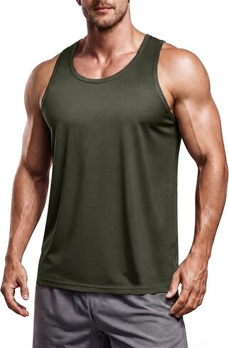 Men's Workout Tank Top Athletic Cotton Sleeveless Shirts in Saudi Arabia