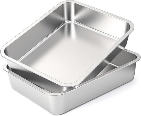 2 عبوة من أحواض الحافلات التجارية المصنوعة من الفولاذ المقاوم للصدأ، حوض تحضير اللحوم للشواء المعدني العميق مقاس 4 بوصات، حوض خدمة الطعام، أحواض أطباق المطاعم، حوض أدوات المطبخ لتقديم الطعام، والتتبيل، وغسل الأطباق (13 لتر) in Kuwait