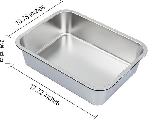 2 عبوة من أحواض الحافلات التجارية المصنوعة من الفولاذ المقاوم للصدأ، حوض تحضير اللحوم للشواء المعدني العميق مقاس 4 بوصات، حوض خدمة الطعام، أحواض أطباق المطاعم، حوض أدوات المطبخ لتقديم الطعام، والتتبيل، وغسل الأطباق (13 لتر) in Kuwait
