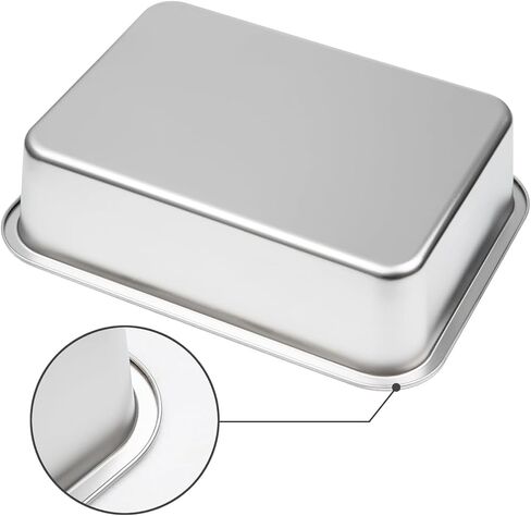 2 عبوة من أحواض الحافلات التجارية المصنوعة من الفولاذ المقاوم للصدأ، حوض تحضير اللحوم للشواء المعدني العميق مقاس 4 بوصات، حوض خدمة الطعام، أحواض أطباق المطاعم، حوض أدوات المطبخ لتقديم الطعام، والتتبيل، وغسل الأطباق (13 لتر) in Kuwait