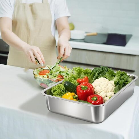 2 عبوة من أحواض الحافلات التجارية المصنوعة من الفولاذ المقاوم للصدأ، حوض تحضير اللحوم للشواء المعدني العميق مقاس 4 بوصات، حوض خدمة الطعام، أحواض أطباق المطاعم، حوض أدوات المطبخ لتقديم الطعام، والتتبيل، وغسل الأطباق (13 لتر) in Kuwait