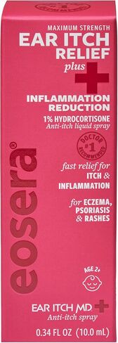 eosera Ear Itch MD + Plus بخاخ هيدروكورتيزون الأذن المضاد للحكة - 1% هيدروكورتيزون لحكة الأذنين والالتهابات والأكزيما والصدفية وتخفيف التهاب الجلد in Kuwait