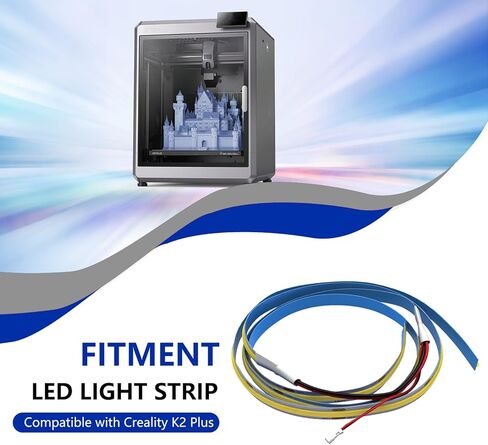 مجموعة شريط إضاءة LED ترقية شريط الضوء المتوافق مع Creality K2 Plus، 480LED COB 6000K شريط ضوئي ذاتي اللصق باللون الأبيض البارد in Kuwait