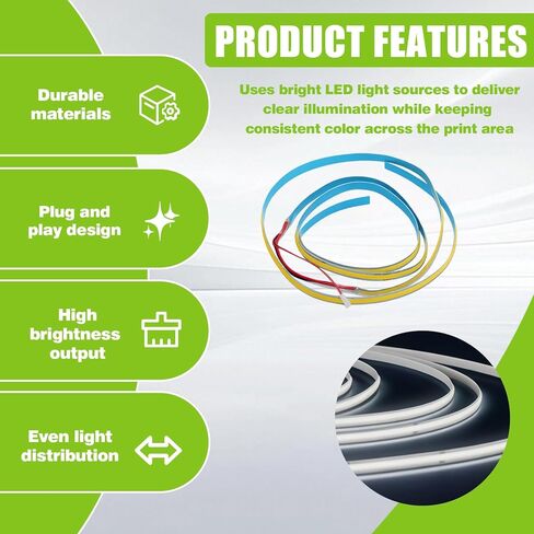 طقم شريط إضاءة LED مكون من قطعتين متوافق مع Creality K2 Plus، ترقية شريط إضاءة LED للطابعة ثلاثية الأبعاد 480LED COB 6000K، إضاءة ذاتية اللصق لـ K2 Plus in Kuwait