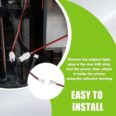 طقم شريط إضاءة LED مكون من قطعتين متوافق مع Creality K2 Plus، ترقية شريط إضاءة LED للطابعة ثلاثية الأبعاد 480LED COB 6000K، إضاءة ذاتية اللصق لـ K2 Plus in Kuwait