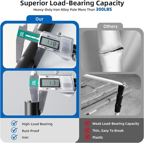 Boat Cover Support Poles System Heavy Duty 2 Pcs, 25"to 62" Sectional Adjustable Steel Boat Tarp Support Poles with Cross Base & Webbing Strap for Jon, V-Hull, & Pontoon Boats in Kuwait