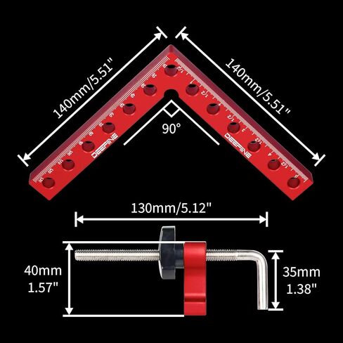 90 Degree Positioning Squares Right Angle Clamps 5.5" x 5.5",Aluminum Alloy Woodworking Carpenter L-Type Corner Clamping Tool for Picture Frames, Boxes, Cabinets or Drawers (4) in Saudi Arabia