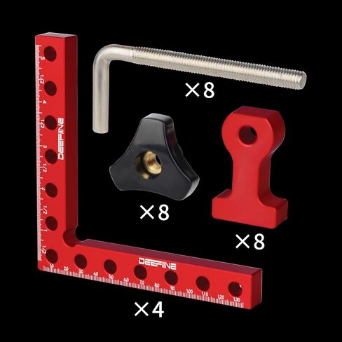 90 Degree Positioning Squares Right Angle Clamps 5.5" x 5.5",Aluminum Alloy Woodworking Carpenter L-Type Corner Clamping Tool for Picture Frames, Boxes, Cabinets or Drawers (4) in Saudi Arabia