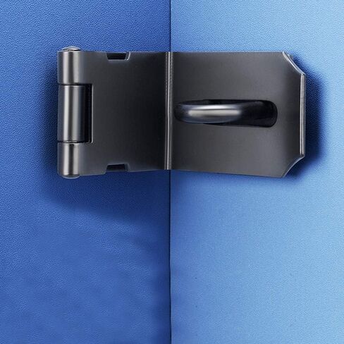 مزلاج قفل بزاوية قائمة من الفولاذ المقاوم للصدأ بزاوية 90 درجة - مشبك باب أمان للدفع/الانزلاق/باب الحظيرة، بسمك 2 مم، لمسة نهائية سوداء غير لامعة in Kuwait