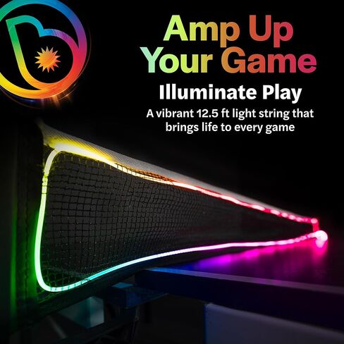 حزمة لعبة Brightz LED Ping Pong - تتضمن مجداف Ping Pong المضيء من PaddleBrightz وشبكة ضوء Ping Pong LED من NetBrightz للعب المثير والملون - مثالية ليالي الألعاب والحفلات والمرح in Kuwait