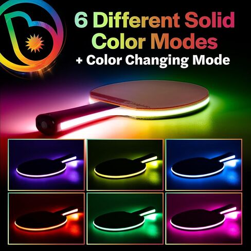 حزمة لعبة Brightz LED Ping Pong - تتضمن مجداف Ping Pong المضيء من PaddleBrightz وشبكة ضوء Ping Pong LED من NetBrightz للعب المثير والملون - مثالية ليالي الألعاب والحفلات والمرح in Kuwait