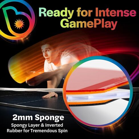 حزمة لعبة Brightz LED Ping Pong - تتضمن مجداف Ping Pong المضيء من PaddleBrightz وشبكة ضوء Ping Pong LED من NetBrightz للعب المثير والملون - مثالية ليالي الألعاب والحفلات والمرح in Kuwait