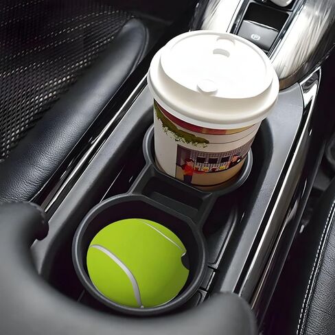 Tennis Ball Green Sport Lover Car Coasters for Cup Holder, 2 Pack Absorbent Ceramic Car Coaster with Finger Notch & Cork Base in Saudi Arabia