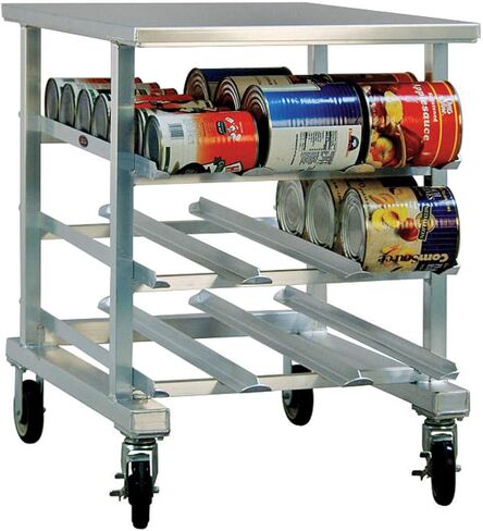 New Age 1236 Mobile Counter-Height Can Storage Rack with Aluminum Top accommodates (54) #10 Cans in Saudi Arabia