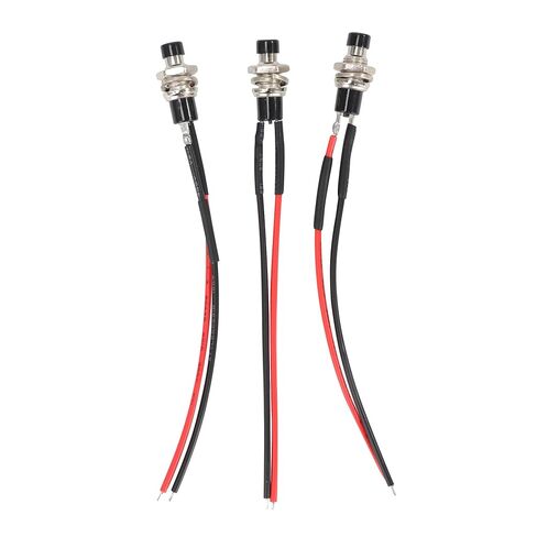 3 قطعة مفتاح زر الضغط 12 فولت 5AMP SPST تشغيل/إيقاف مفتاح صغير سلكي مسبقًا in Kuwait
