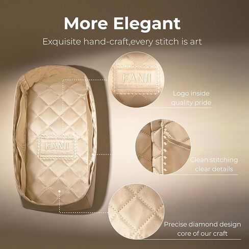 إدراج منظم المحفظة لحقيبة يد هيرميس ليندي 26، تناسب مثالي مخصص داخل جماليات ممتازة مطرزة خفيفة الوزن حمل ملحقات إدراج (كريم بريق ذهبي) in Kuwait