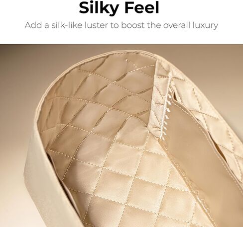 إدراج منظم المحفظة لحقيبة يد هيرميس ليندي 26، تناسب مثالي مخصص داخل جماليات ممتازة مطرزة خفيفة الوزن حمل ملحقات إدراج (كريم بريق ذهبي) in Kuwait