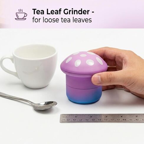Kitchen Grinder【Mushroom Shape】Spice, Tea, Pepper Grinder Set, 2.5 * 3 inches, Colorful (Gradient Purple) in Kuwait