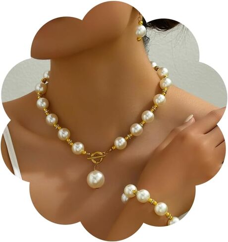 Gold Rhinestone Jewelry Set for Women Chunky Gold Rhinestone Necklace Bracelet Earrings Ring Bridal Wedding Jewelry Set in Kuwait