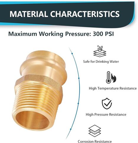 (عبوة من 10) Seelink 1/2" مكبس نحاسي X 1/2" محول NPT ذكر، تركيبات بناء نحاسية لتوصيل أنابيب النحاس in Saudi Arabia