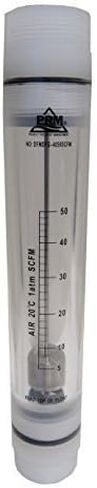 PRM FMDFG4050 5-50 SCFM مقياس تدفق الهواء - 1.5 بوصة ذكر NPT، جسم أكريليك مع ذيول نهاية من مادة البولي بروبيلين، مكبس من الفولاذ المقاوم للصدأ، ضغط بحد أقصى 85 رطل لكل بوصة مربعة، تصنيف درجة حرارة 125 درجة فهرنهايت in Kuwait